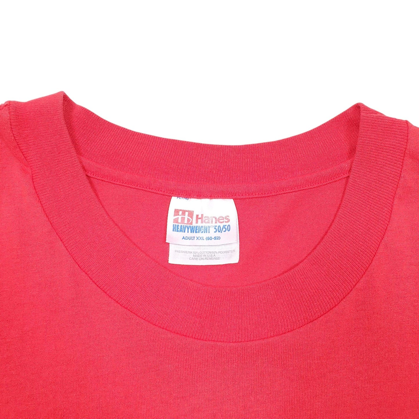 Mens Red Hanes Single Stitch Vintage 90s Made In USA Special Olympics Short Sleeve T Shirt