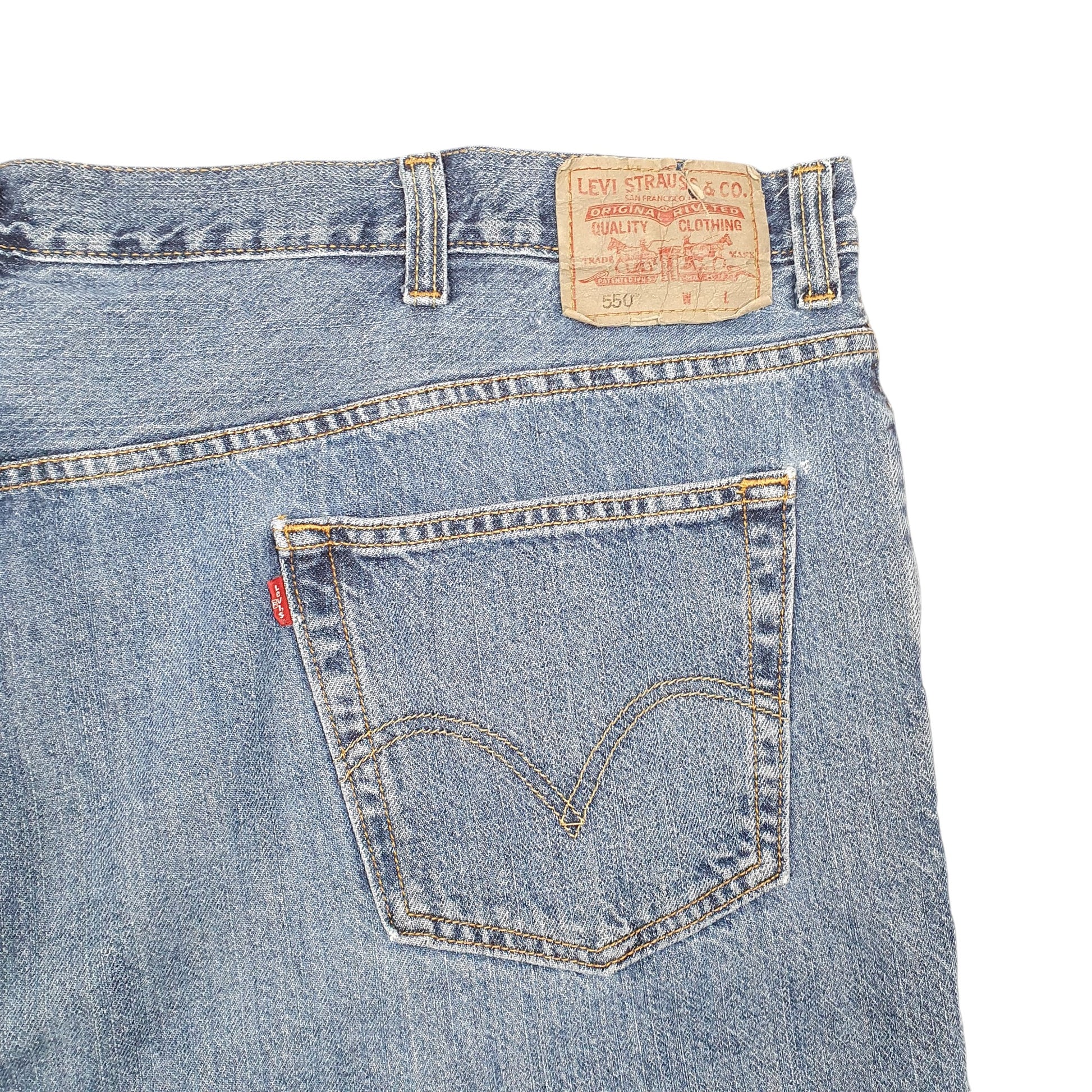 Mens Blue Levis Denim Jeans Jorts 550 Relaxed Baggy Denim Shorts