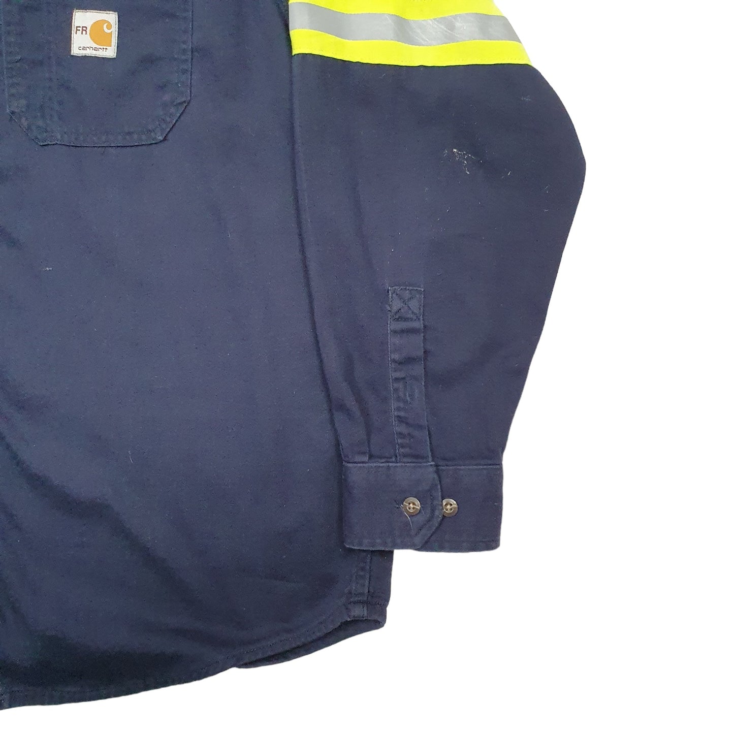 Mens Blue Carhartt Fire Resistant Long Sleeve Shirt