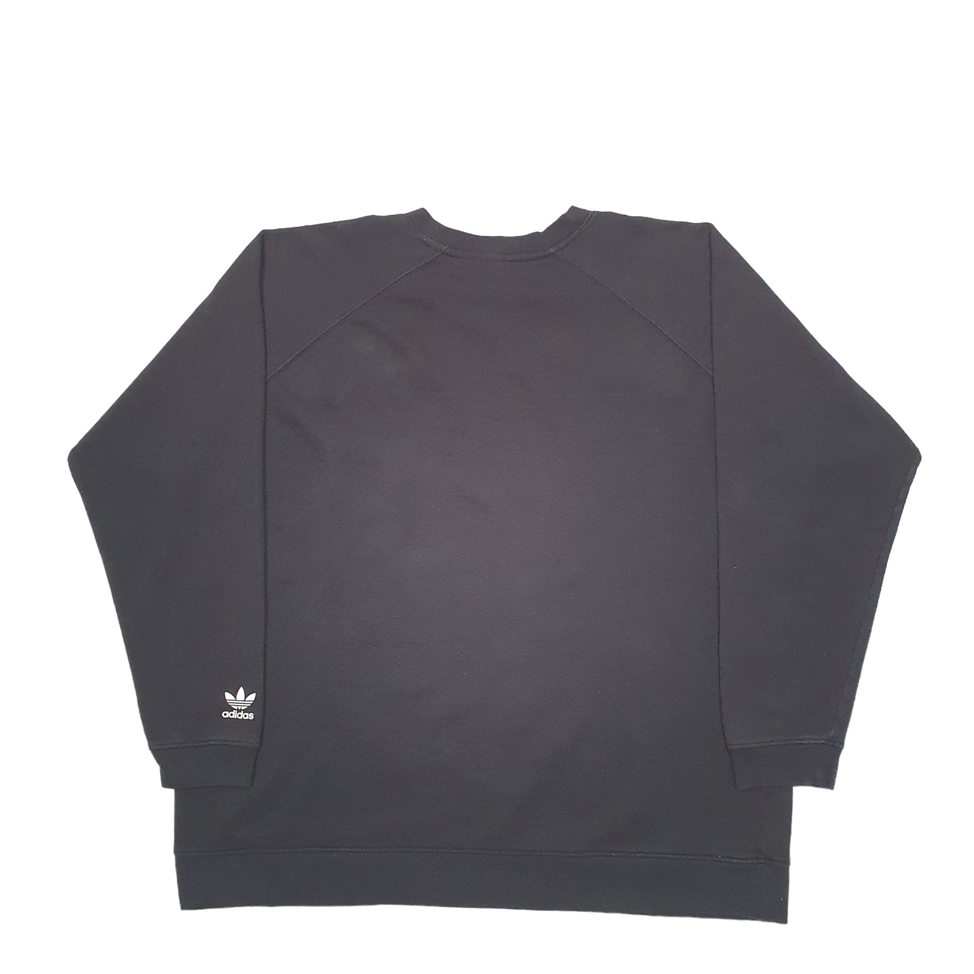 Mens Black Adidas Spellout Crewneck Jumper