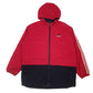 Mens Red Adidas Vintage 90s Spellout Padded  Coat