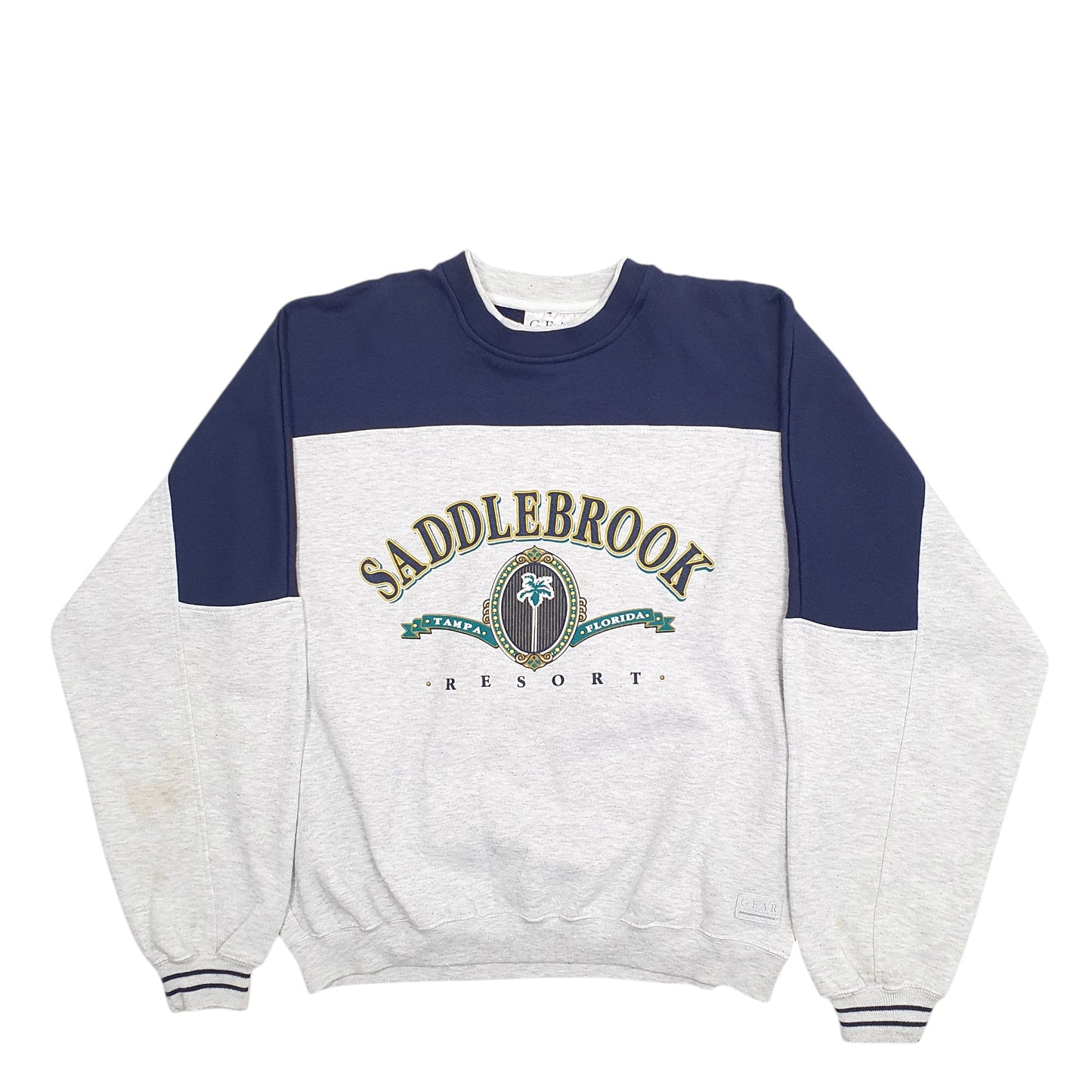 Mens Grey Gear For Sports Saddlebrook Tampa Florida Spellout Crewneck Jumper