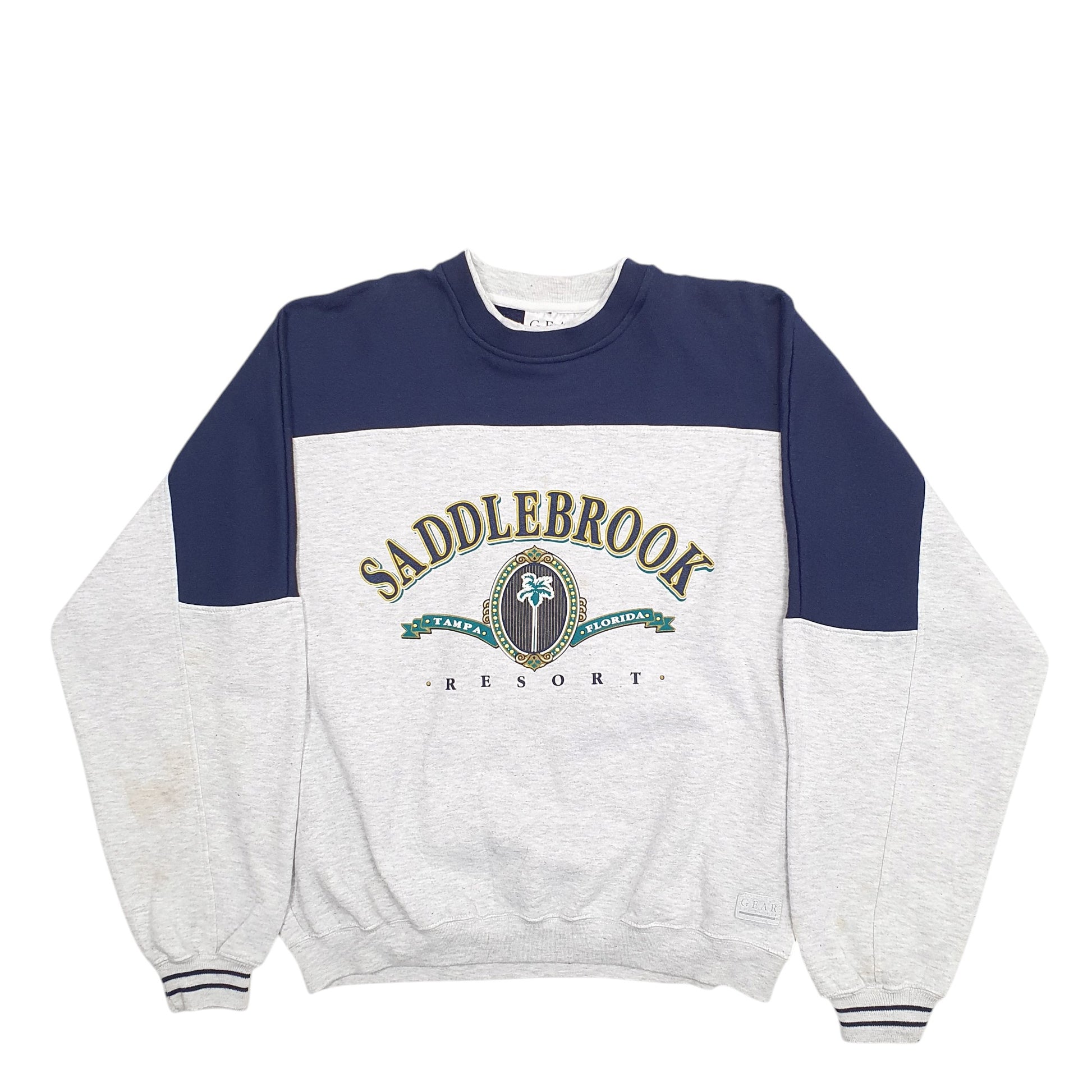 Mens Grey Gear For Sports Saddlebrook Tampa Florida Spellout Crewneck Jumper