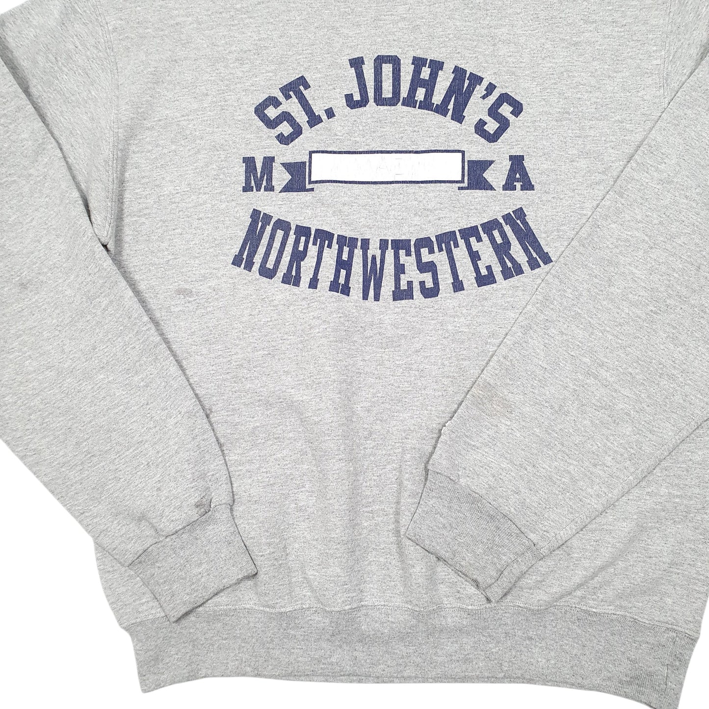 Mens Grey Champion St John's Northwestern College USA Spellout Crewneck Jumper