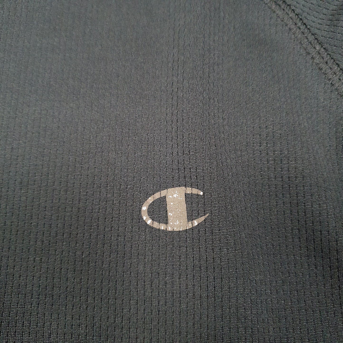 Mens Black Champion Active Gym Workout Short Sleeve T Shirt