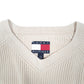 Mens Cream Tommy Hilfiger Ribbed Sweater V Neck Jumper