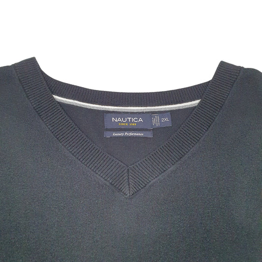 Mens Black Nautica Knit Crewneck Jumper