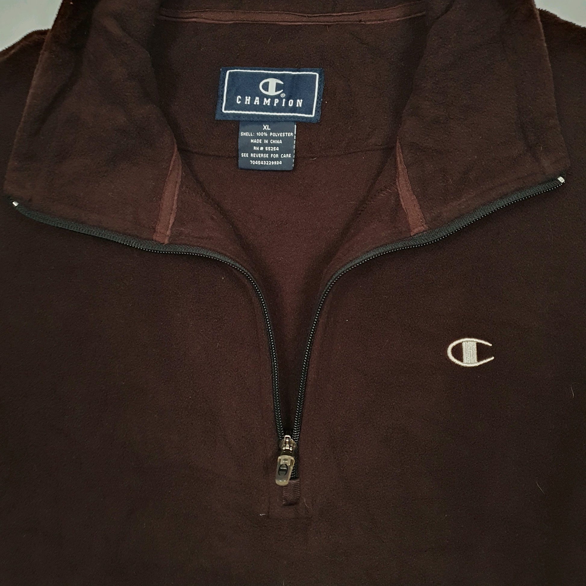 Mens Burgundy Champion  Quarter Zip Jumper