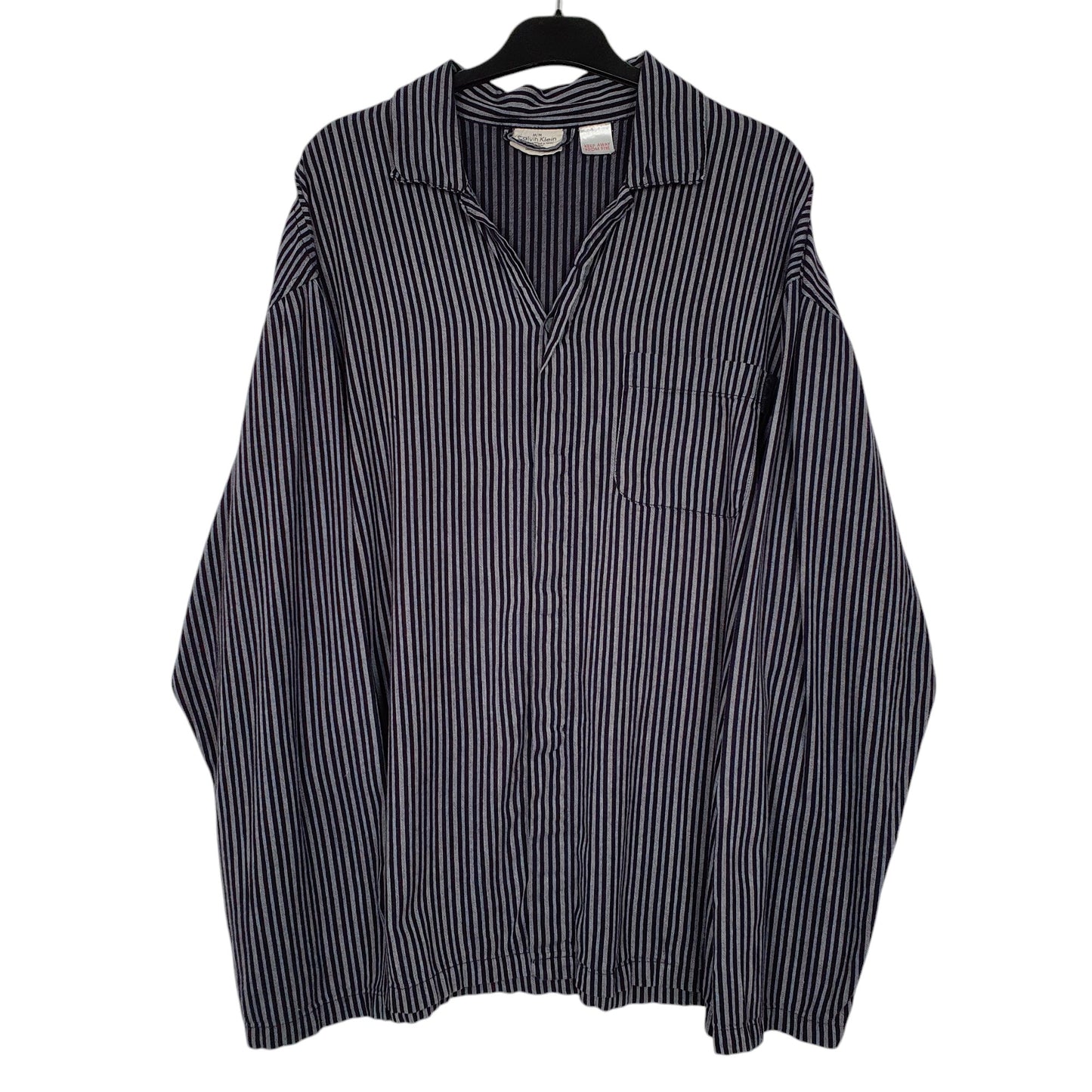 Mens Navy Calvin Klein Loose Fit Long Sleeve Shirt