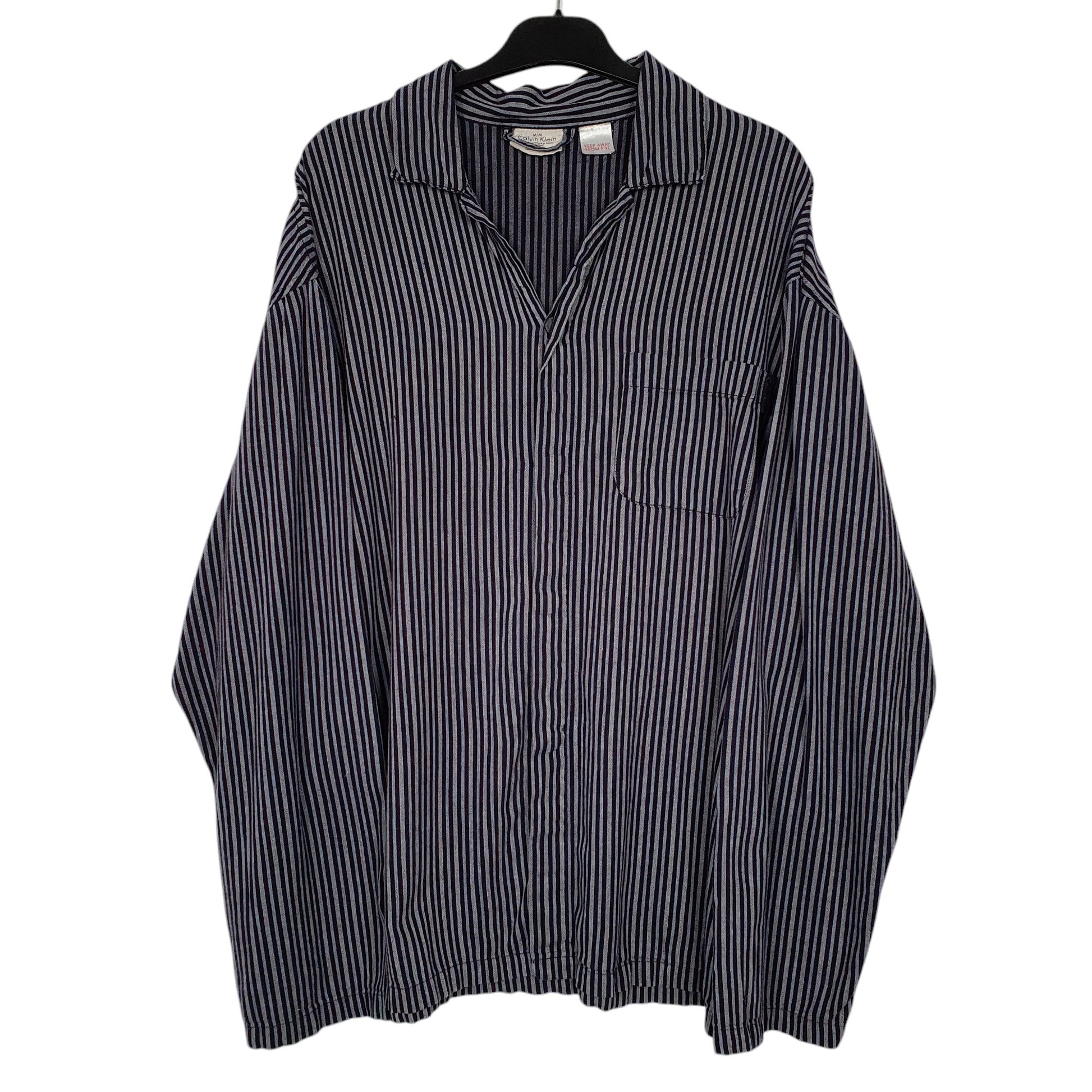 Mens Navy Calvin Klein Loose Fit Long Sleeve Shirt
