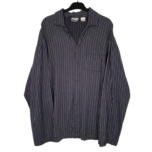 Mens Navy Calvin Klein Loose Fit Long Sleeve Shirt