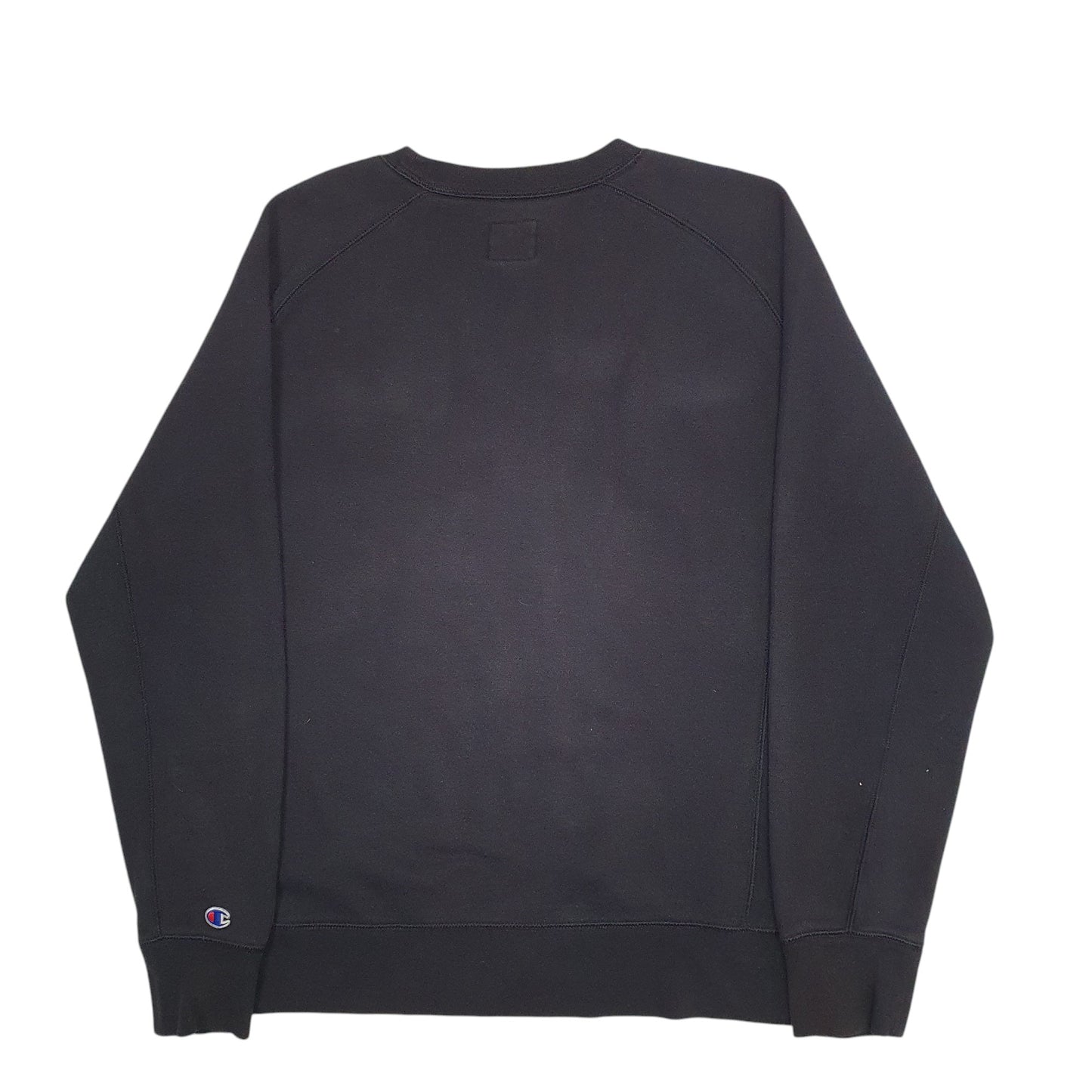 Mens Black Champion Spellout Crewneck Jumper