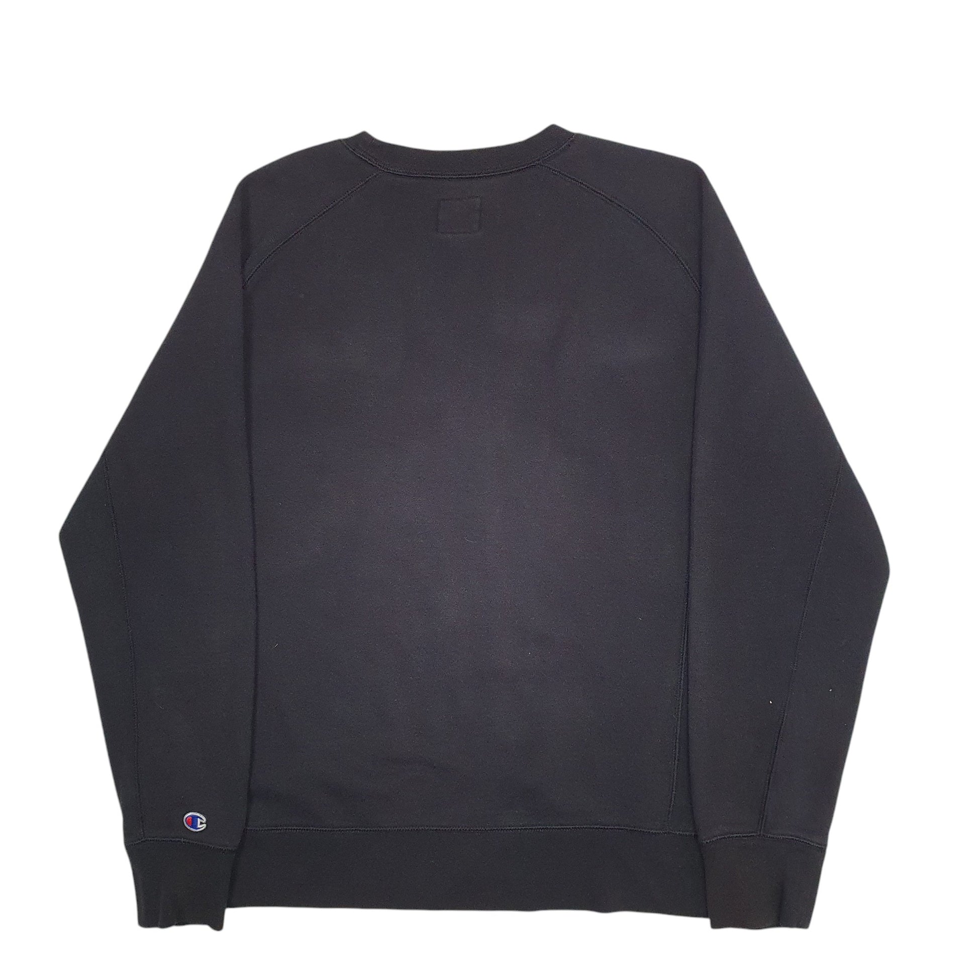 Mens Black Champion Spellout Crewneck Jumper