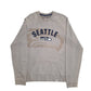 Mens Grey Majestic Seattle Seahawks Spellout Crewneck Jumper