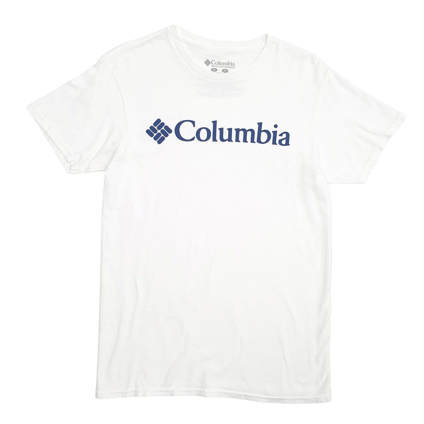 Mens White Columbia Sportswear Spellout Short Sleeve T Shirt
