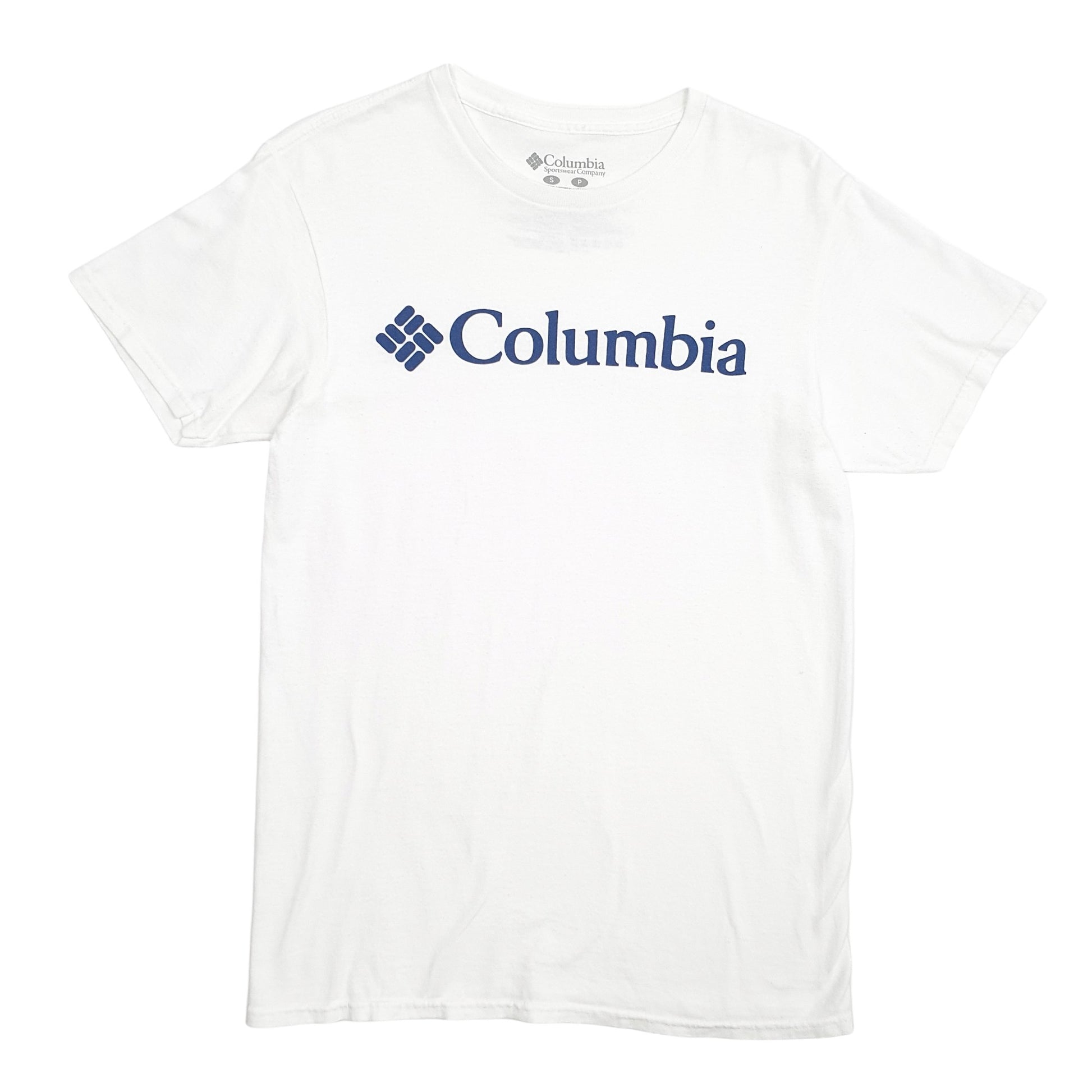 Mens White Columbia Sportswear Spellout Short Sleeve T Shirt