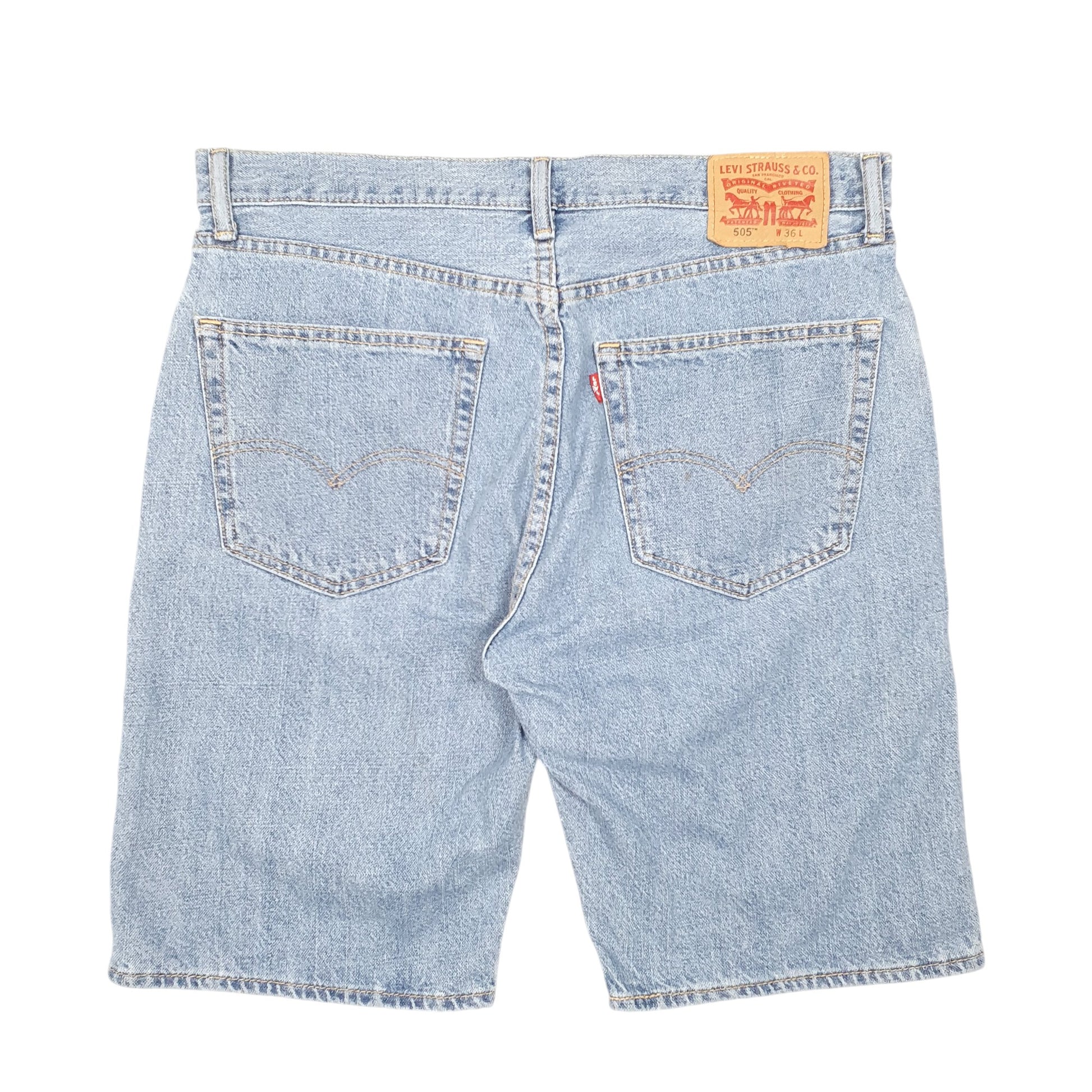 Mens Blue Levis Denim Jeans Jorts 505 Regular Denim Shorts