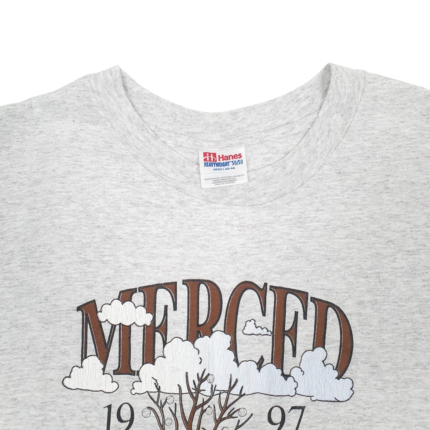 Womens Grey Hanes Single Stitch Vintage 90s Short Sleeve T Shirt