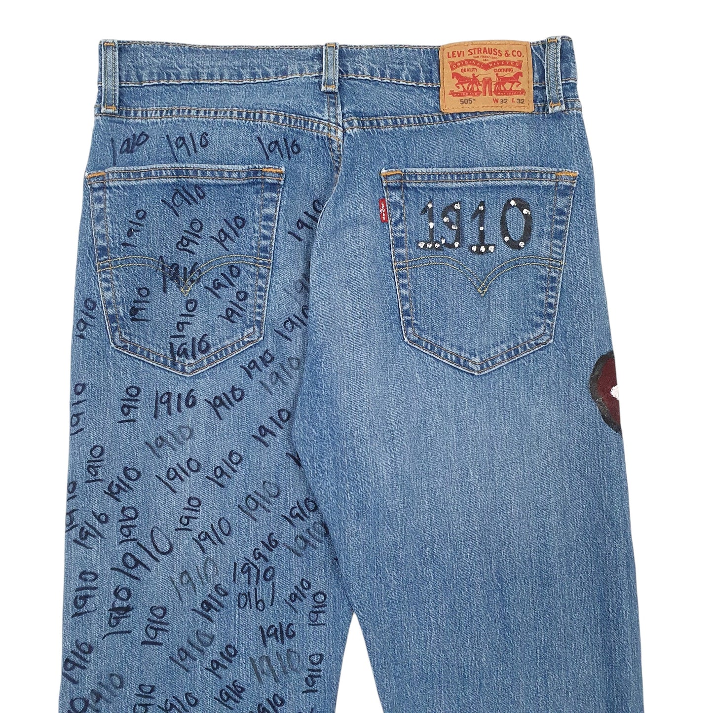 Mens Blue Levis Customised 505 JeansW32 L32