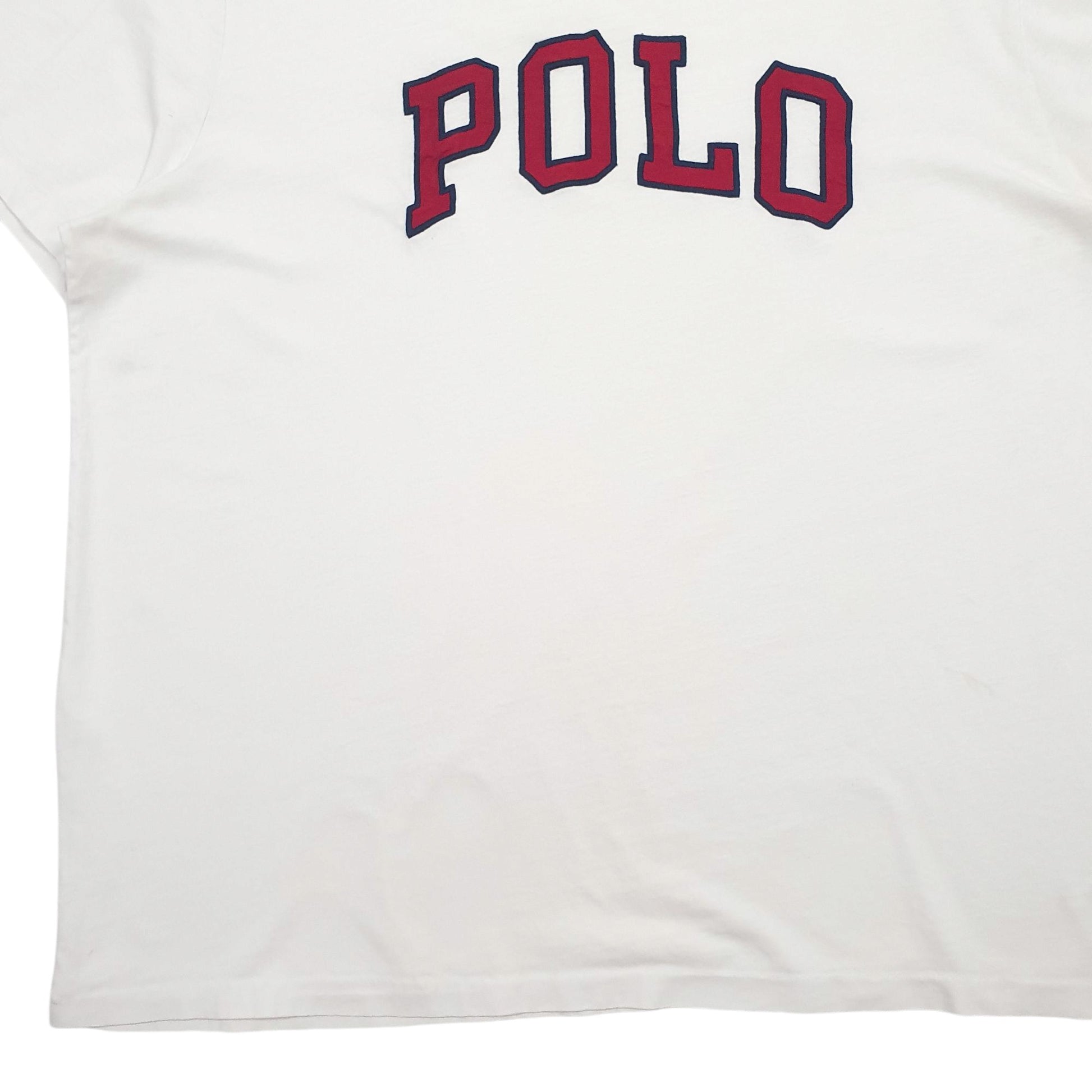 Mens White Polo Ralph Lauren Spellout Short Sleeve T Shirt