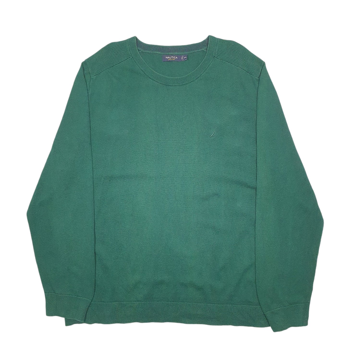 Mens Green Nautica Knit Crewneck Jumper