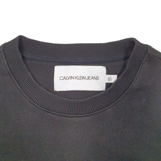 Mens Black Calvin Klein CK Jeans Crewneck Jumper