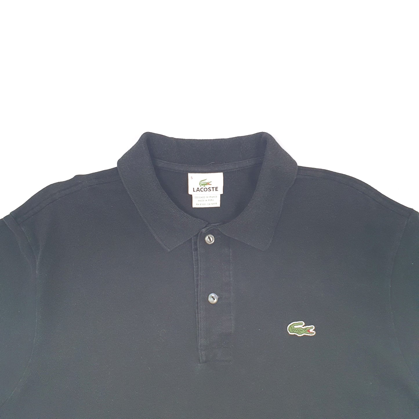 Mens Black Lacoste  Short Sleeve Polo Shirt