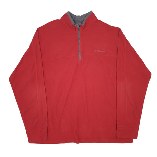 Mens Red Columbia Omni-Shield Quarter Zip Jumper