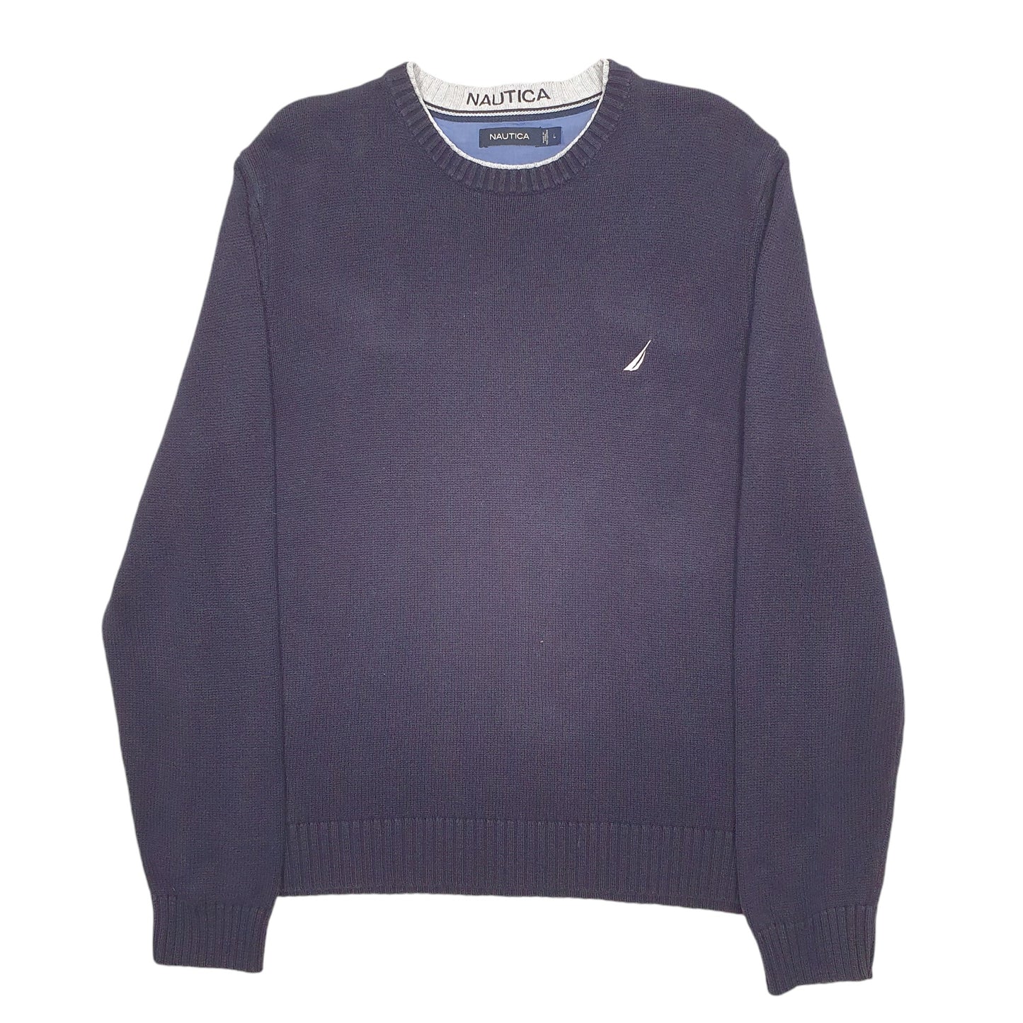 Mens Navy Nautica Knit Crewneck Jumper
