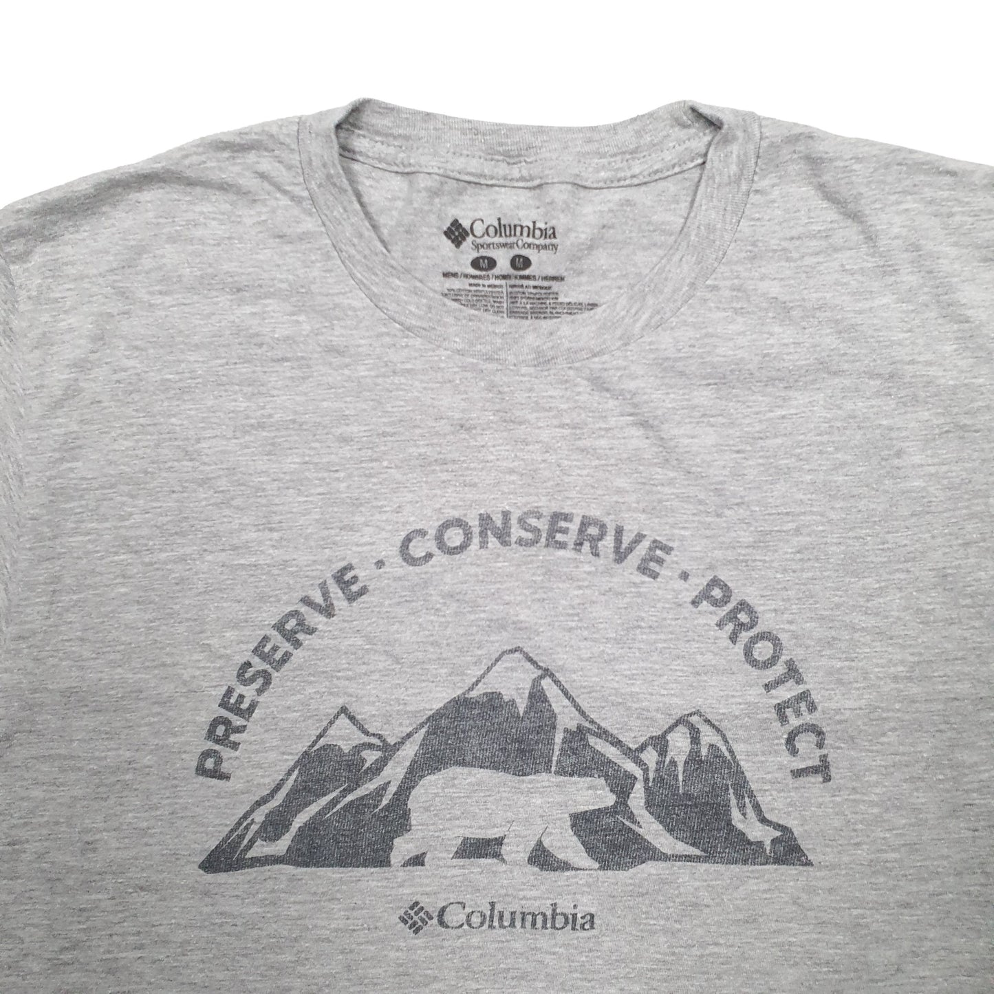 Mens Grey Columbia Sportswear Spellout Short Sleeve T Shirt