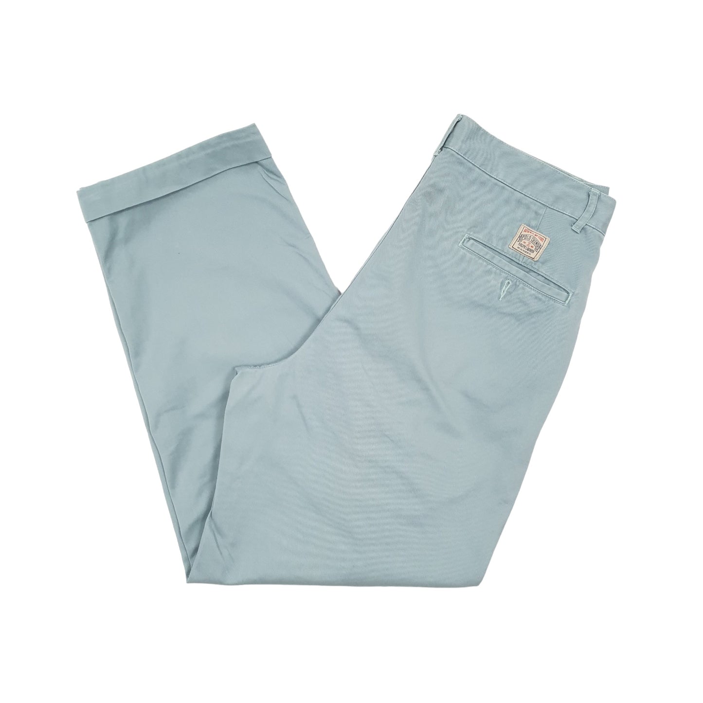 Mens Blue Polo Ralph Lauren Vintage 80s 90s Double Pleated Chino Trousers