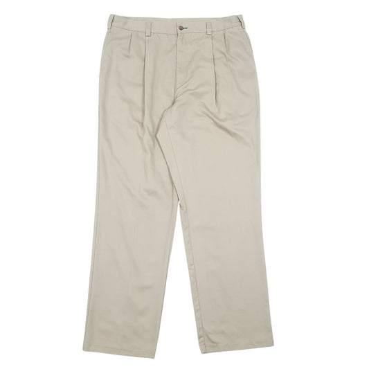 Mens Beige Tommy Hilfiger Double Pleated Chino Trousers