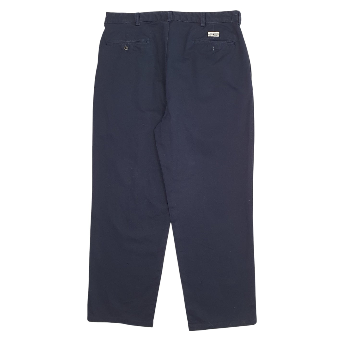 Mens Navy Polo Ralph Lauren Double Pleated Chino Trousers