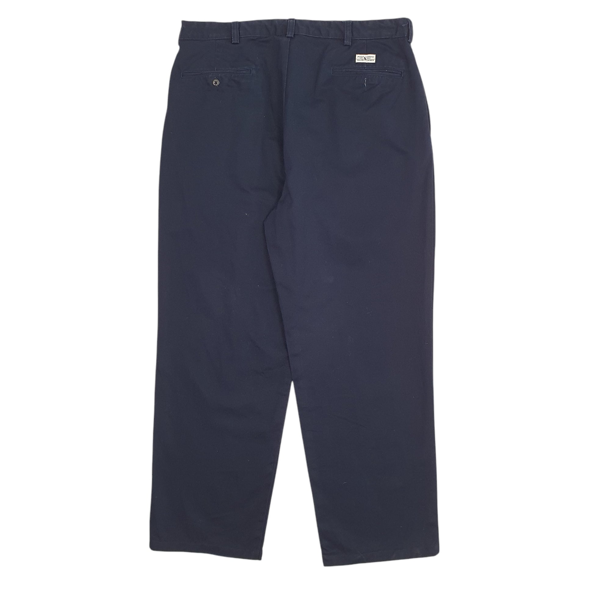 Mens Navy Polo Ralph Lauren Double Pleated Chino Trousers