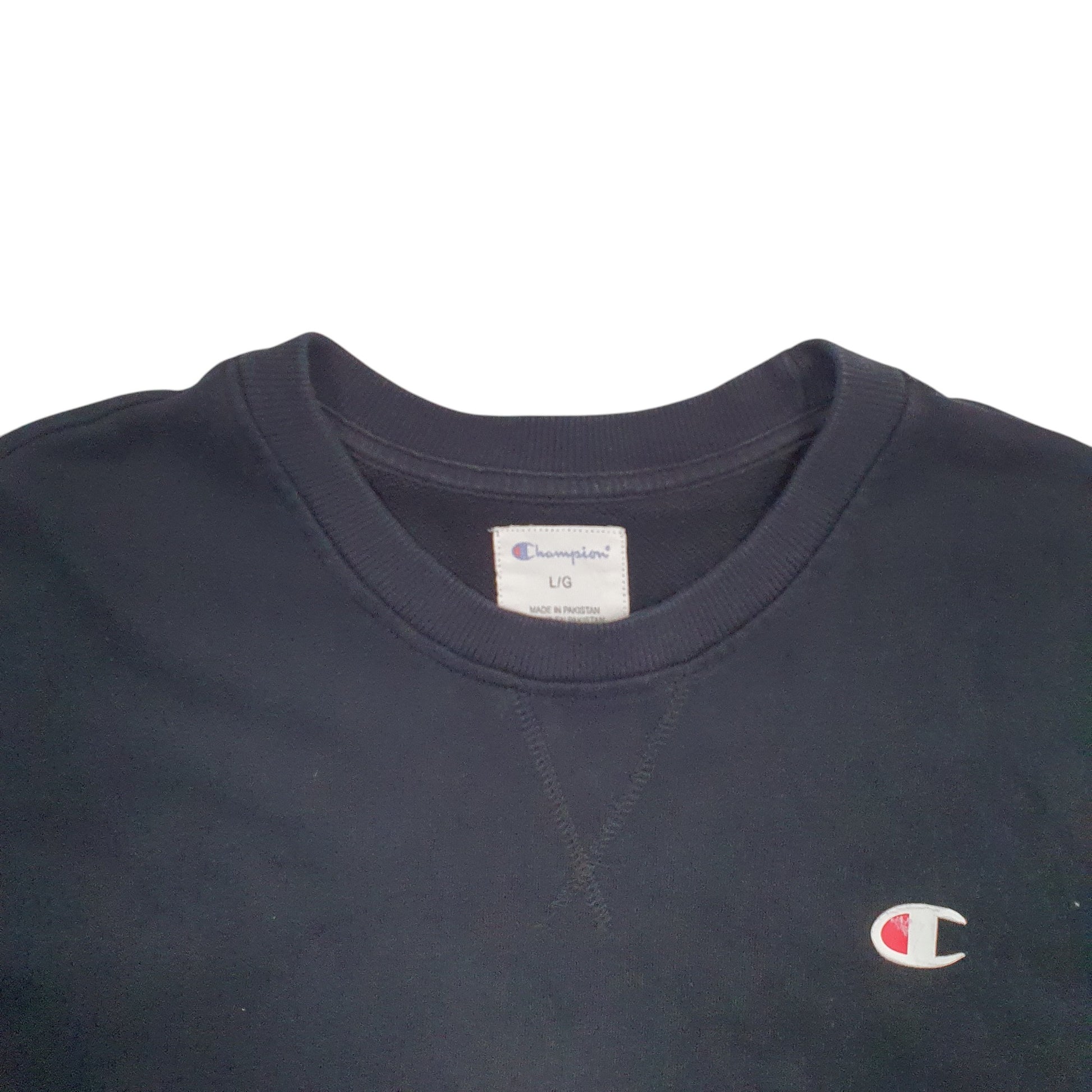 Mens Black Champion  Crewneck Jumper