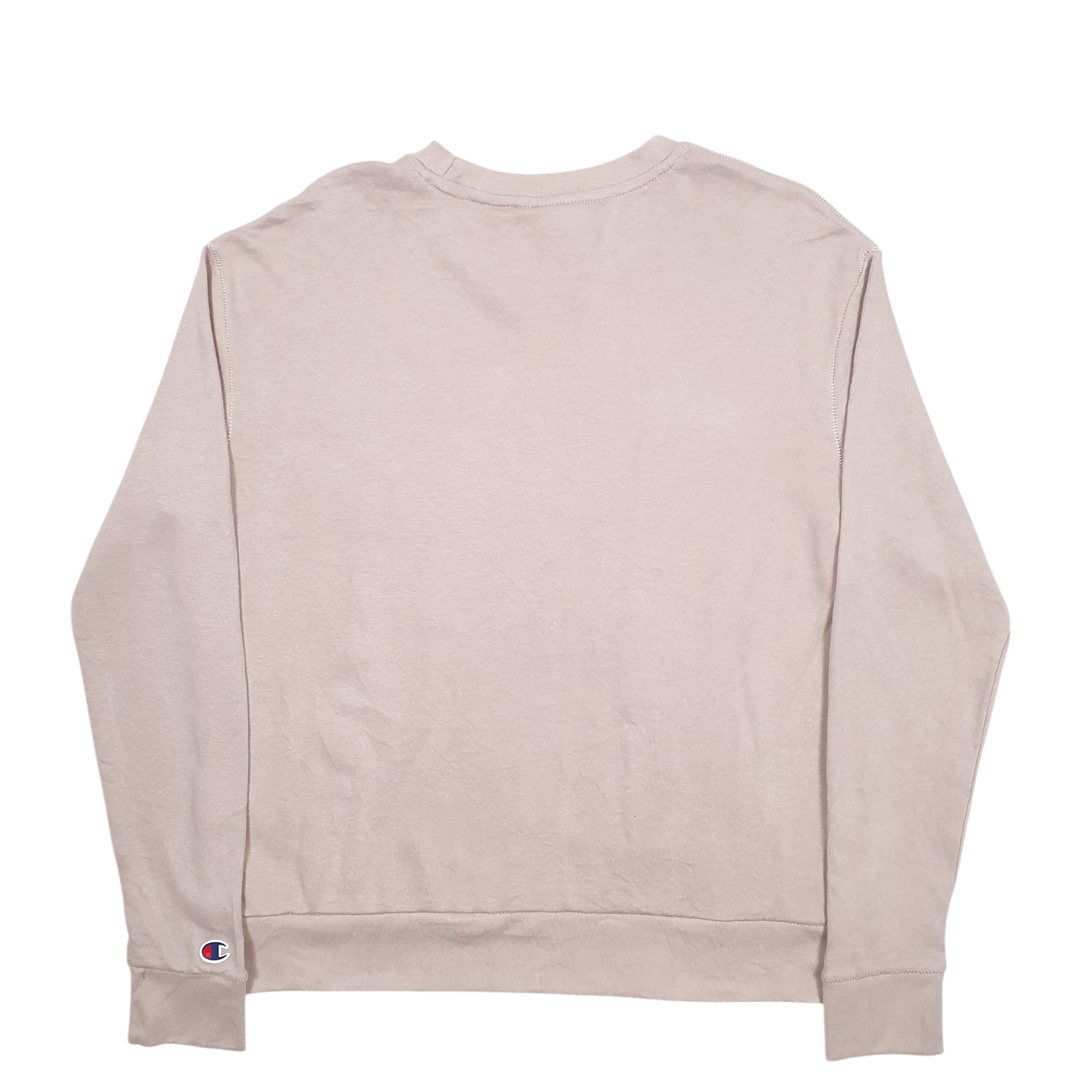 Womens Beige Champion Spellout Crewneck Jumper