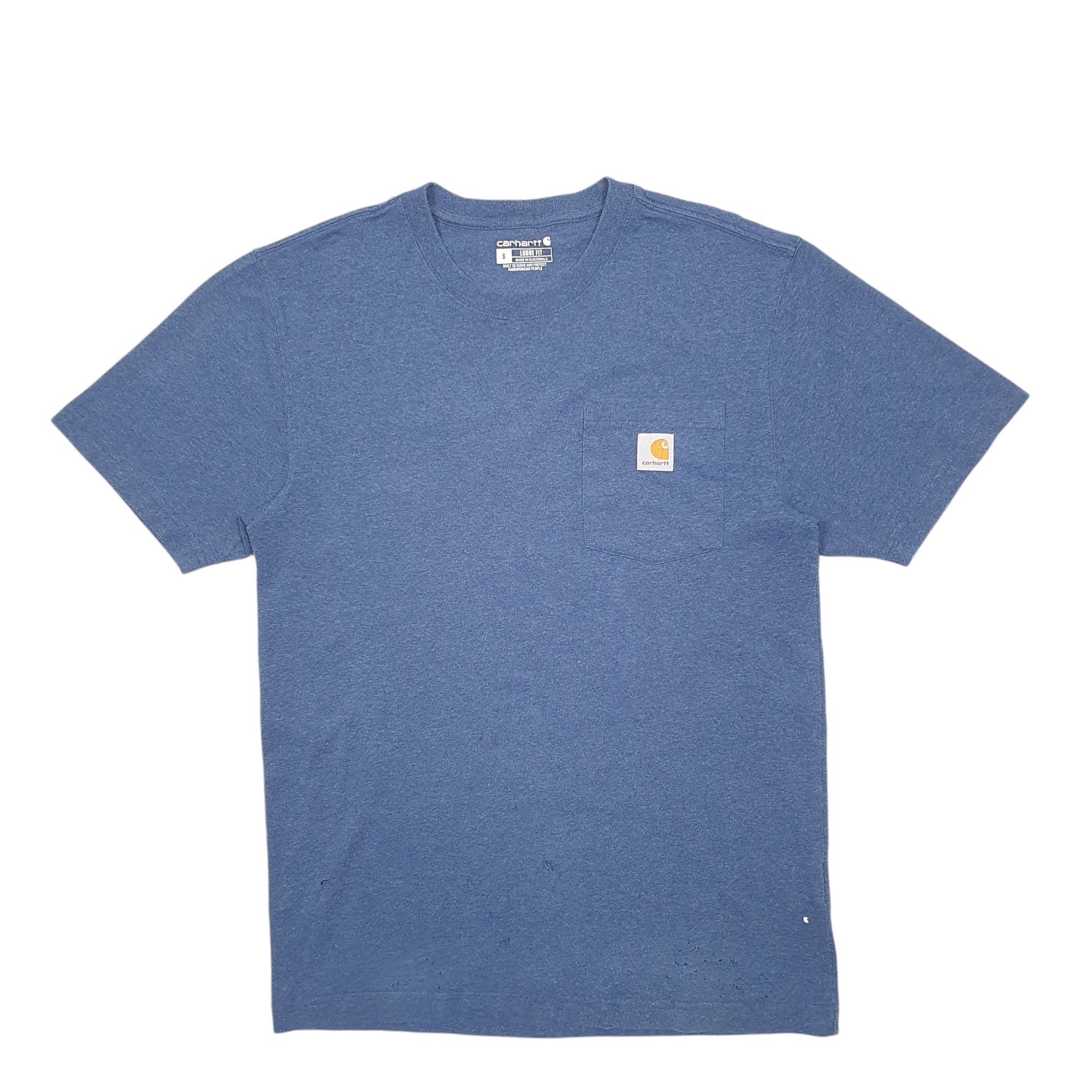 Mens Blue Carhartt  Short Sleeve T Shirt