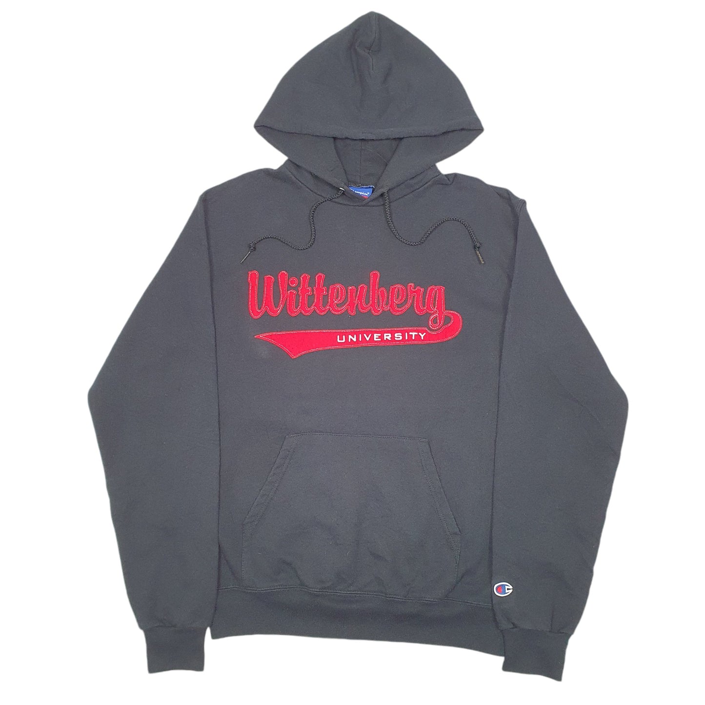 Womens Black Champion Wittenberg University USA Spellout Hoodie Jumper