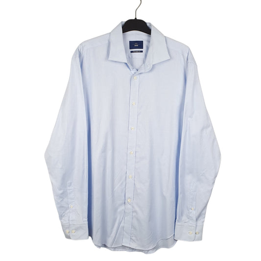 Mens Blue Moss London Tailored Long Sleeve Shirt