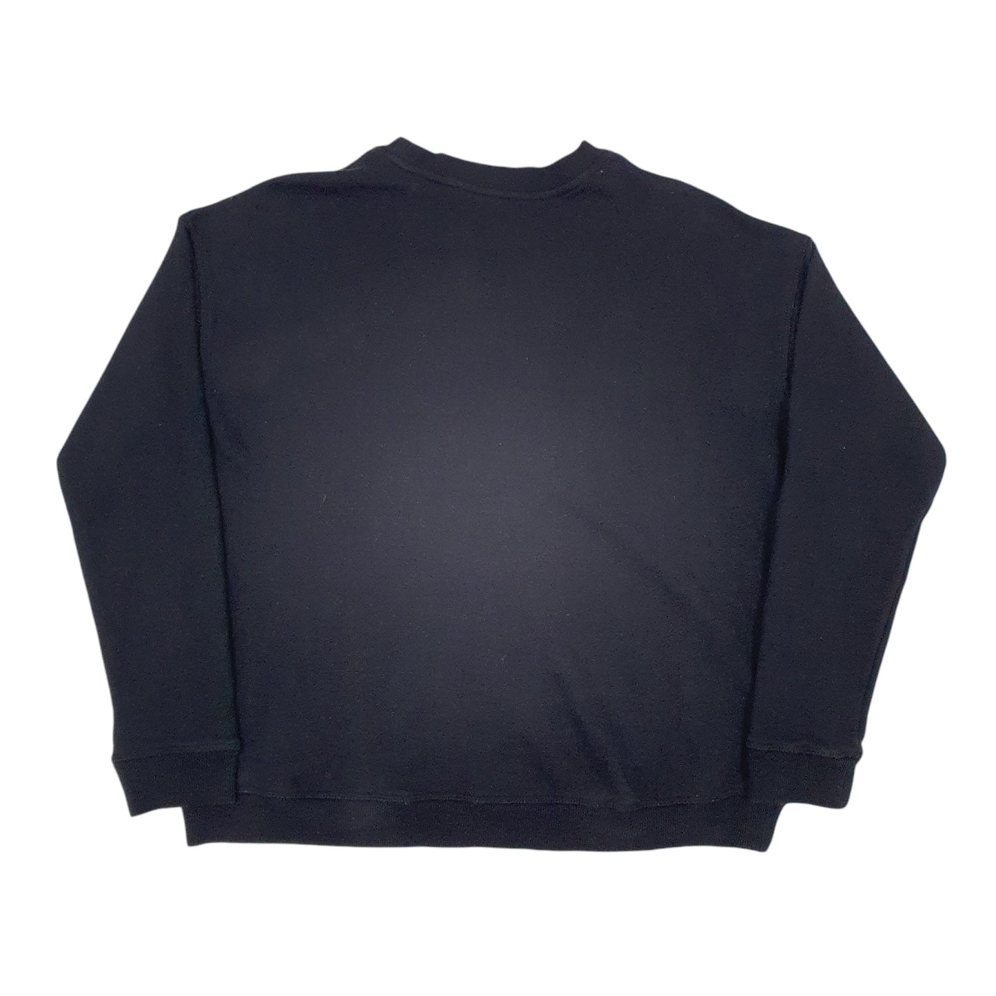 Womens Black Huffer Croptop Spellout Crewneck Jumper