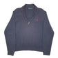 Mens Navy Polo Ralph Lauren Knit Quarter Zip Jumper