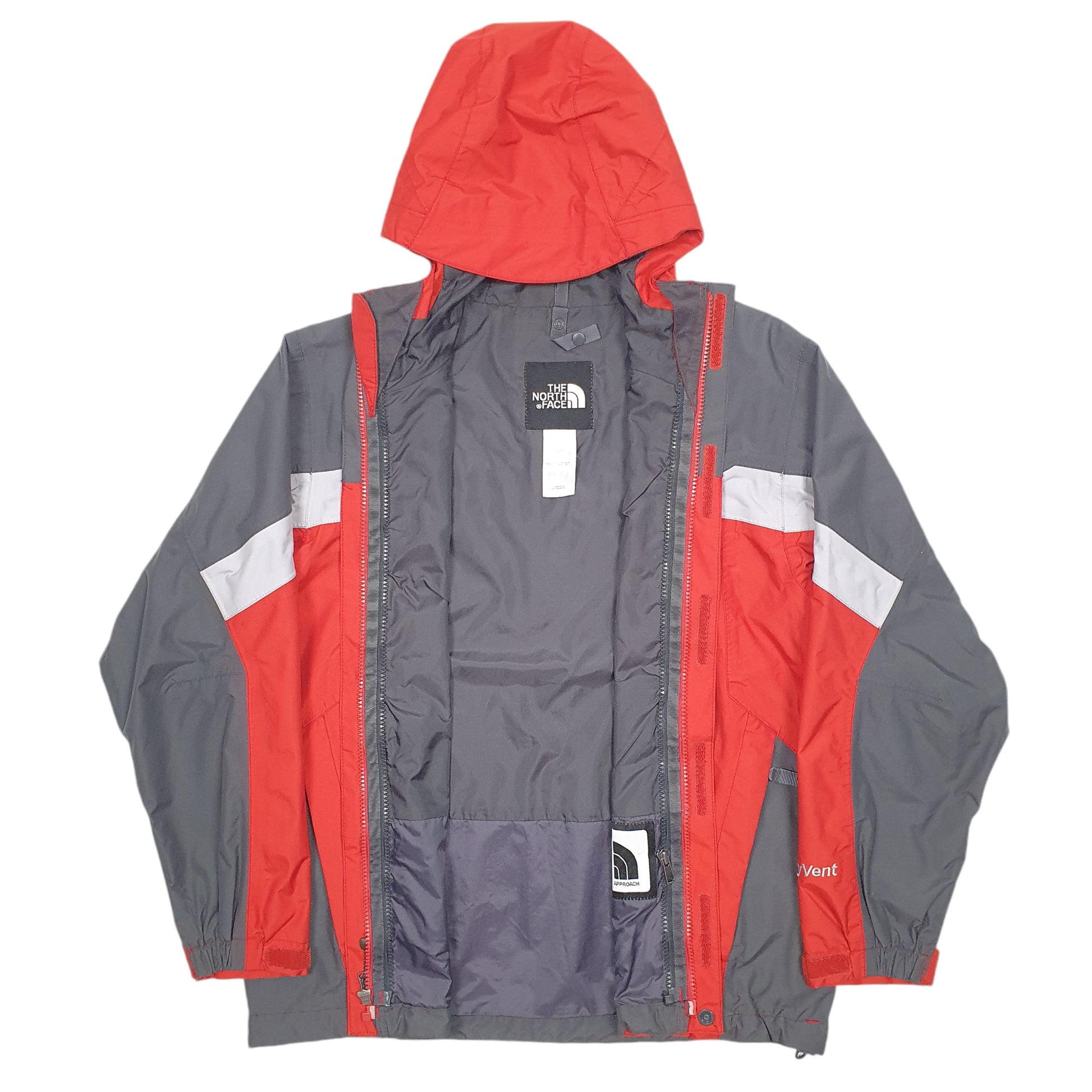 Mens Red The North Face Raincoat Jacket Gorpcore Lined  Coat