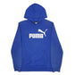 Mens Blue Puma Spellout Hoodie Jumper