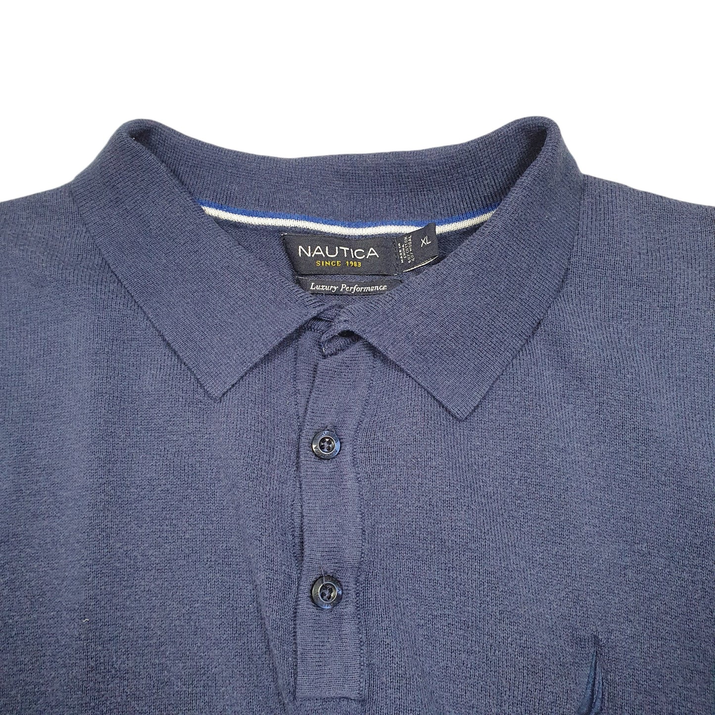 Mens Navy Nautica  Short Sleeve Polo Shirt