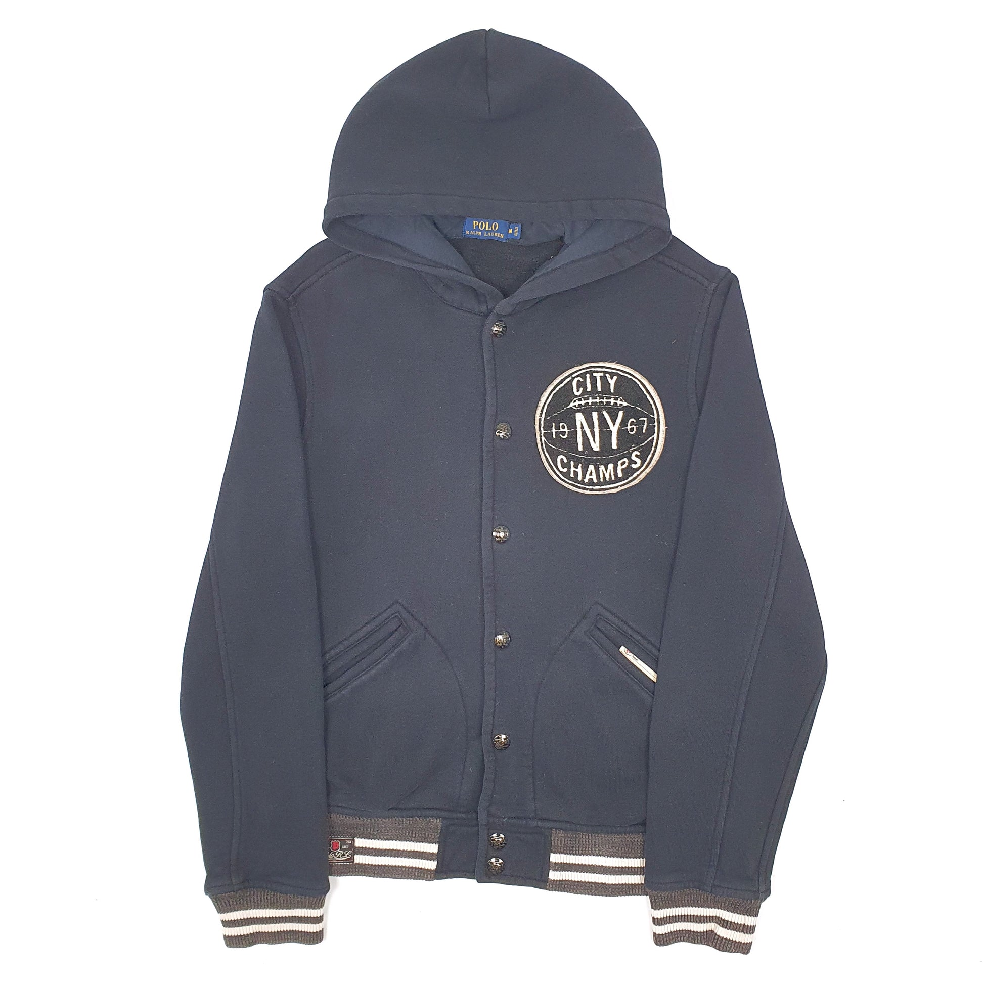 Mens Black Polo Ralph Lauren Brookland RL67 Hoodie Full Zip Jumper