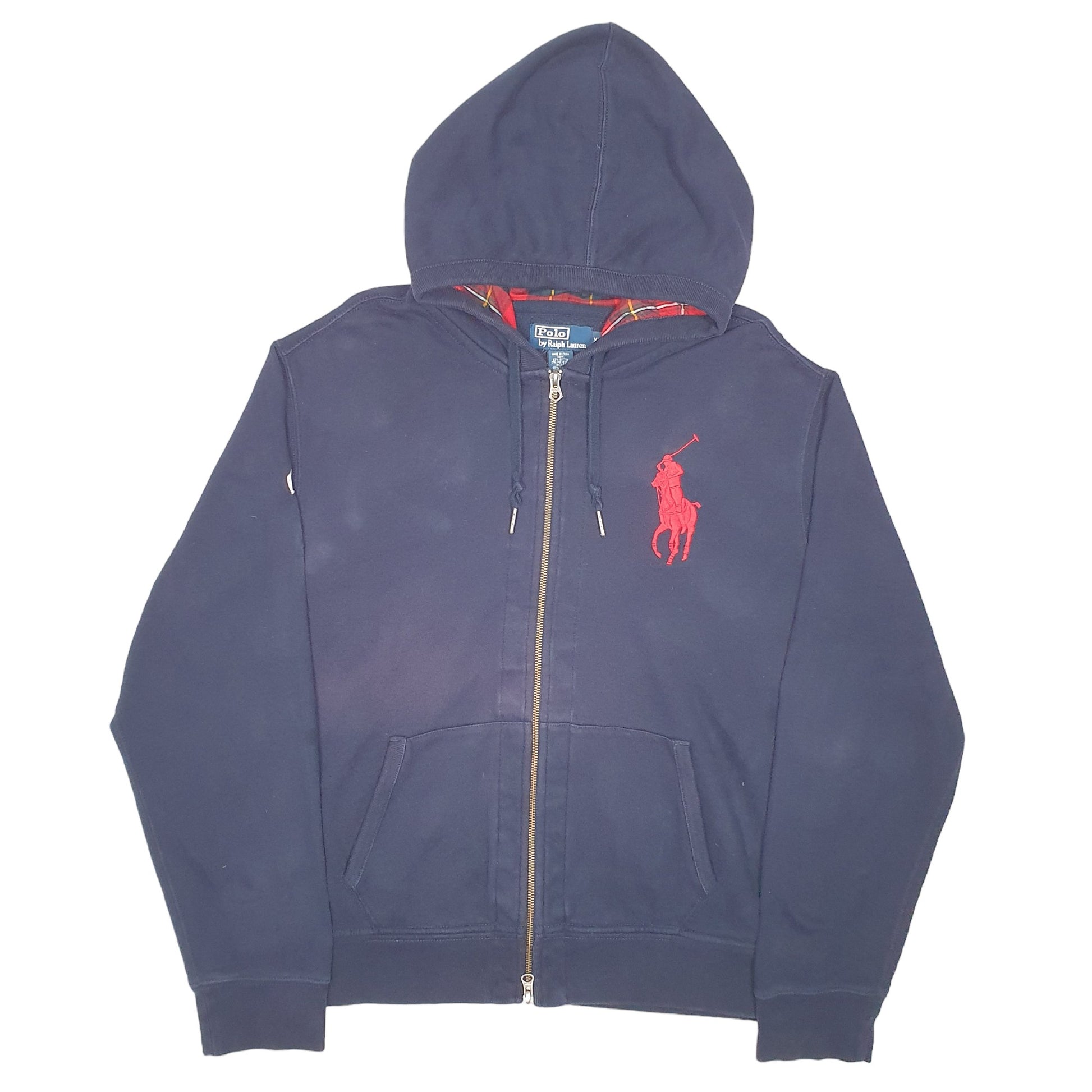 Mens Navy Polo Ralph Lauren Hoodie Full Zip Jumper