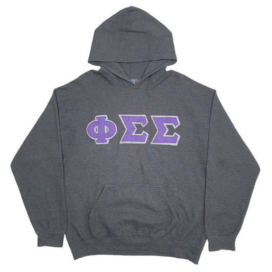 Mens Grey Gildan Vita Greek Lettering Hoodie Jumper