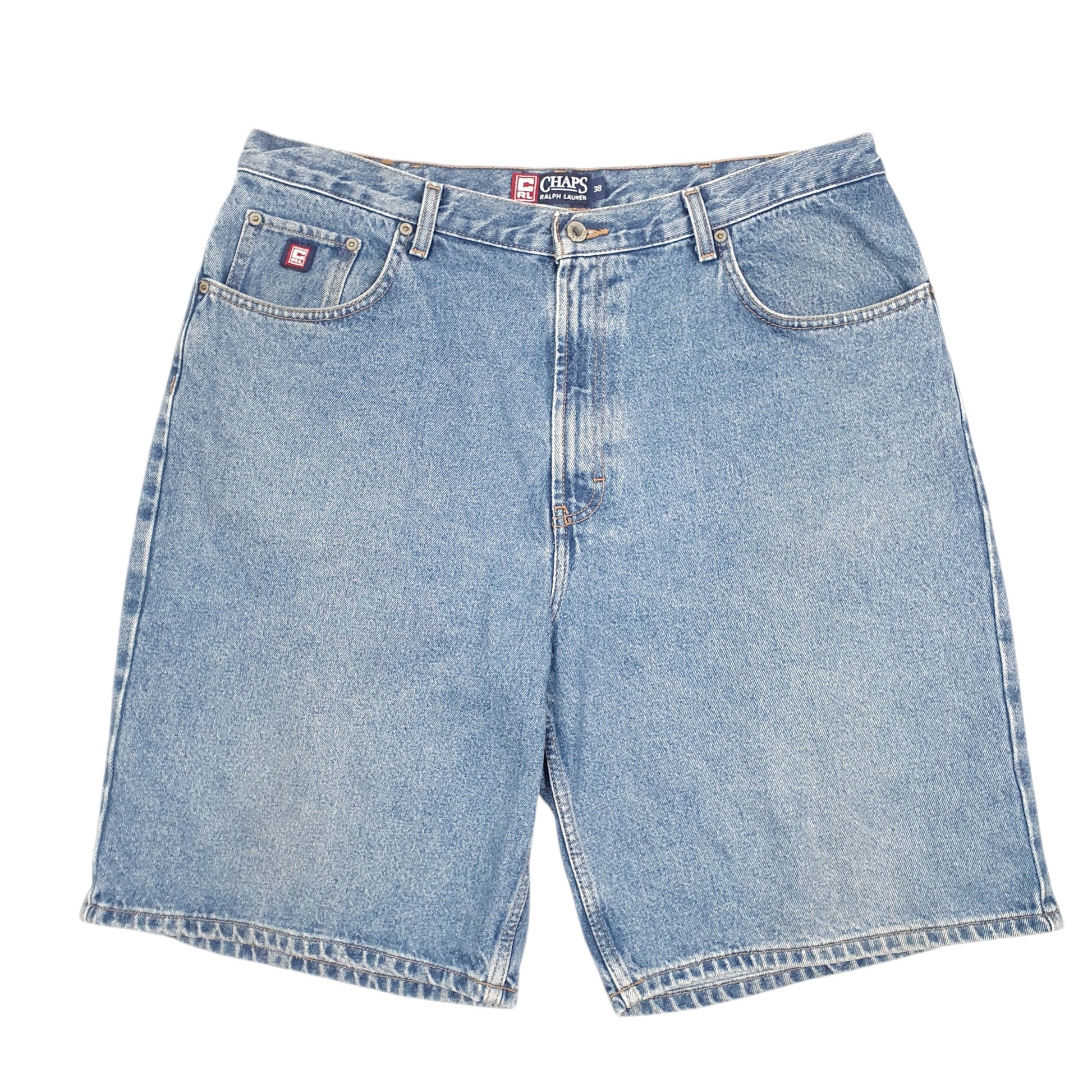 Mens Blue Chaps Vintage Ralph Lauren Baggy Jorts Jean Denim Shorts