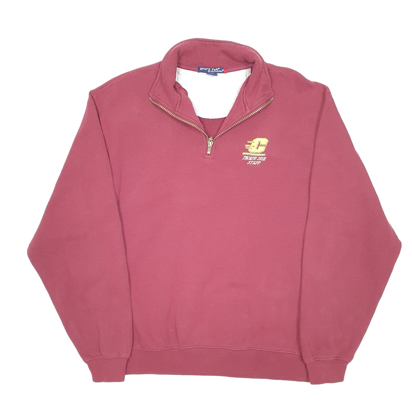Mens Burgundy Sport Tek Central Michigan Chippewas Football USA Quarter Zip Jumper