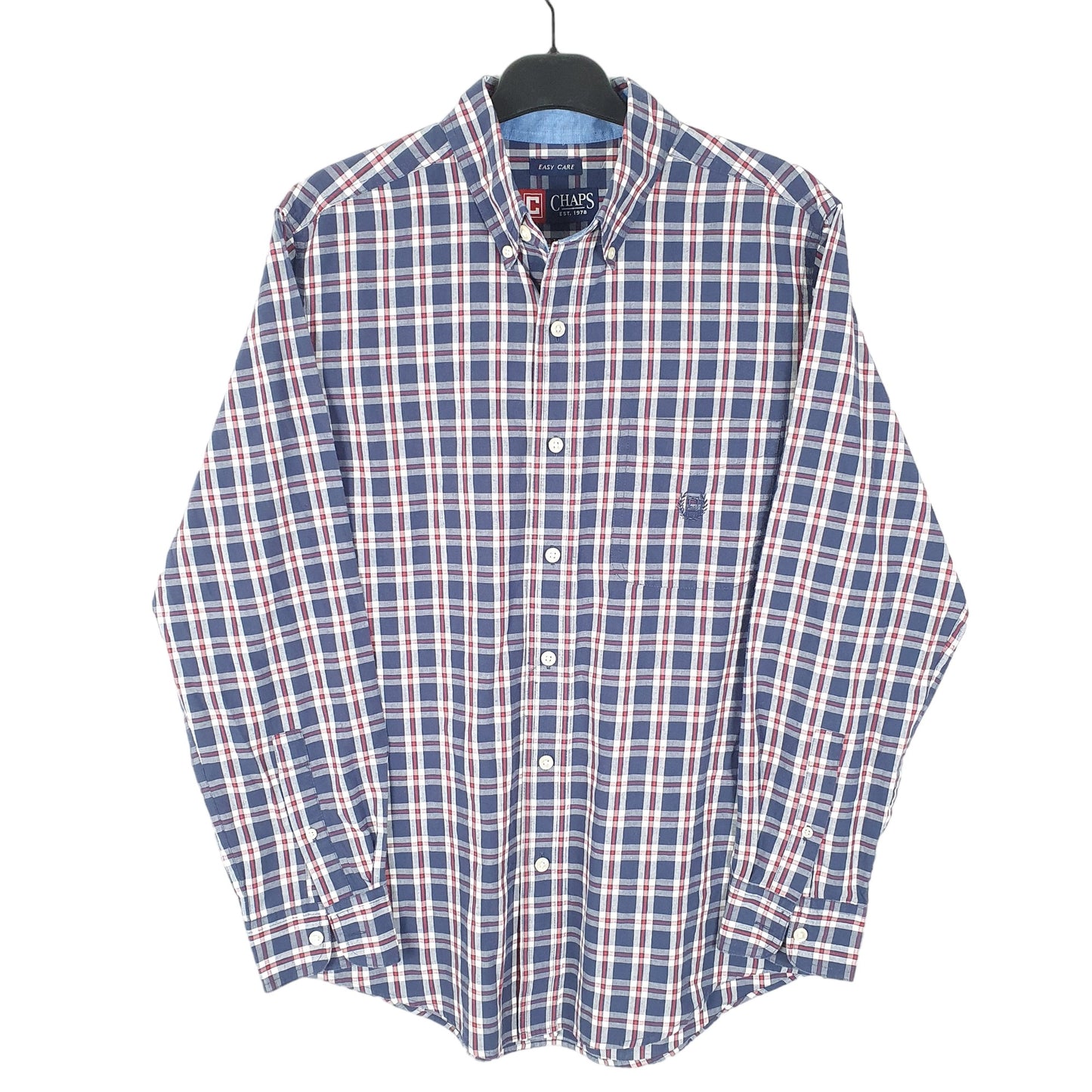 Mens Blue Chaps  Long Sleeve Shirt